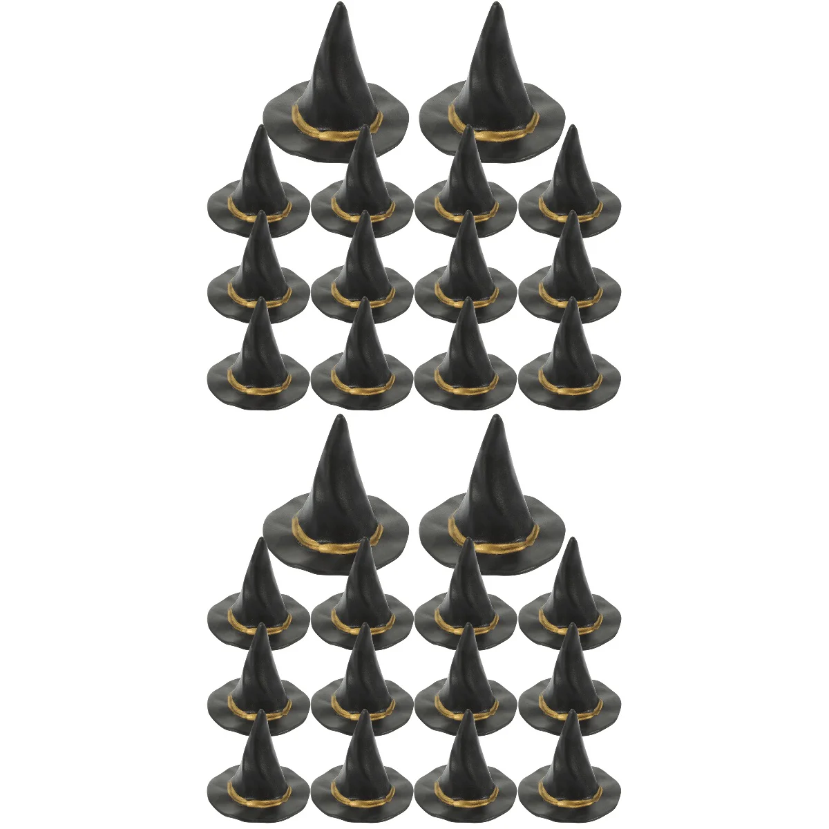 

48 Pcs Halloween Mini Hats Black Trim Miniature Tiny Witch Ornament Plastic House Supplies Jar