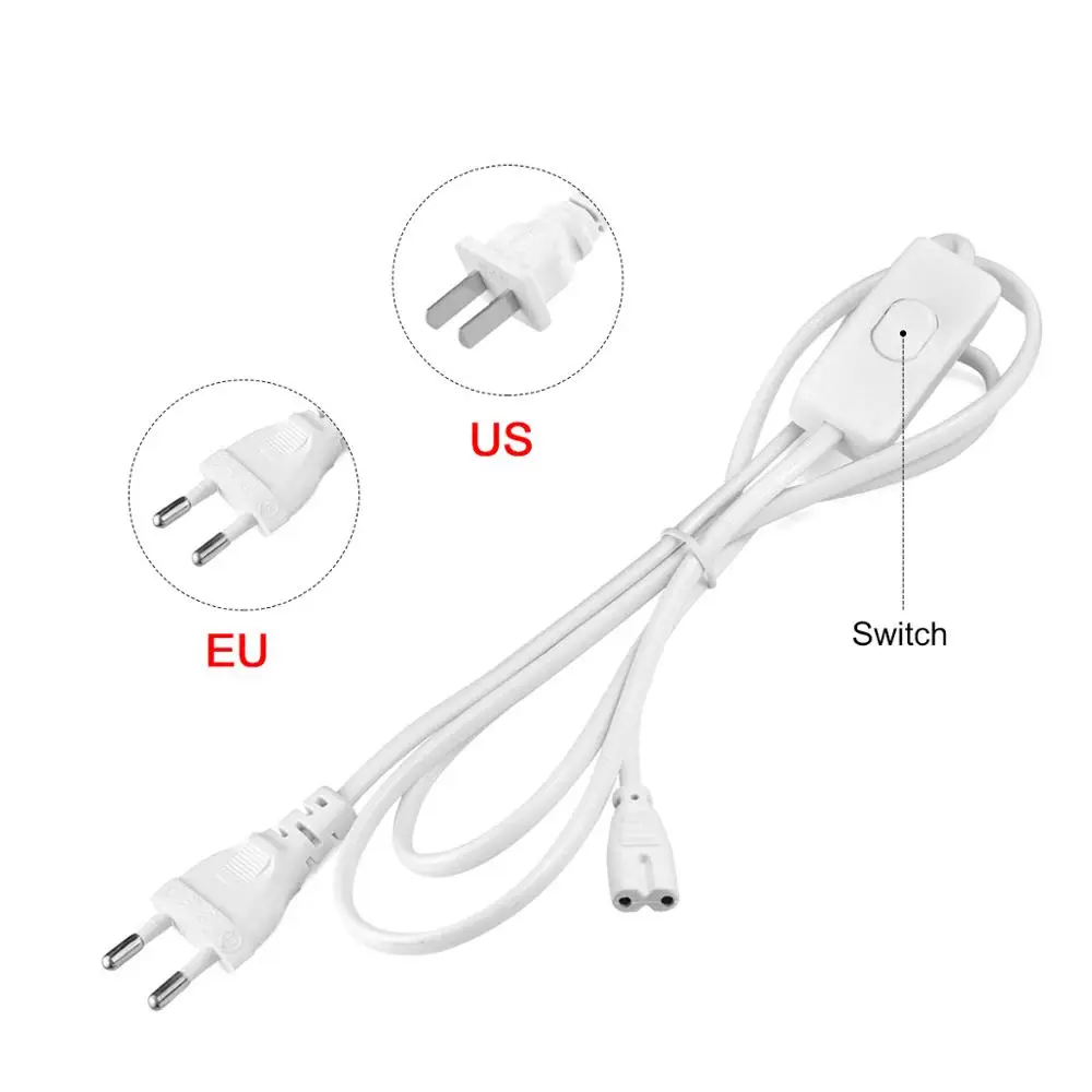

Lighting Accessory 220V EU Plug Switch Cable For T5 LED Tube T8 Power Charging Wire Connection Wire ON/OFF Connector Home Decor