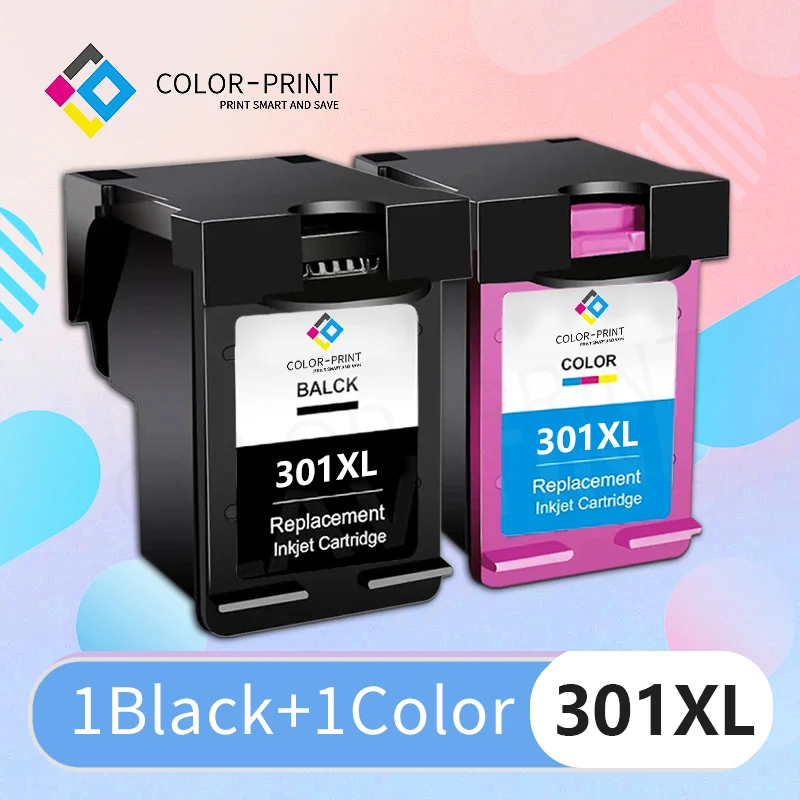 

COLOR-PRINT Remanufactured 301XL for HP 301 HP301 XL Refilled Ink Cartridge for Deskjet 1000 1510 2050 2510 2540 3050 Printer