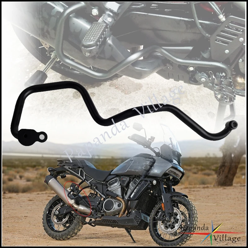 

For Harley PAN AMERICA 1250 S RA1250 RA1250S Motorcycle Black Exhaust Muffler Guard Crash Bar Falling Protection 2020-2022