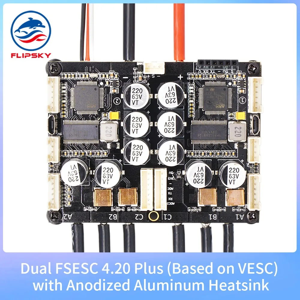 Flipsky Dual FSESC4.20 Plus Based on VESC®  with Anodized Aluminum Heatsink for Electric Skateboard Ebike ESK8 Speed Controller