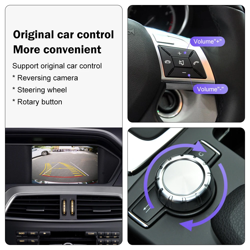 Road Top Wireless CarPlay dla Mercedes Benz C Class W204 NTG4.5/4.7 2011-2014 Android Auto Mirror Link AirPlay Car Play