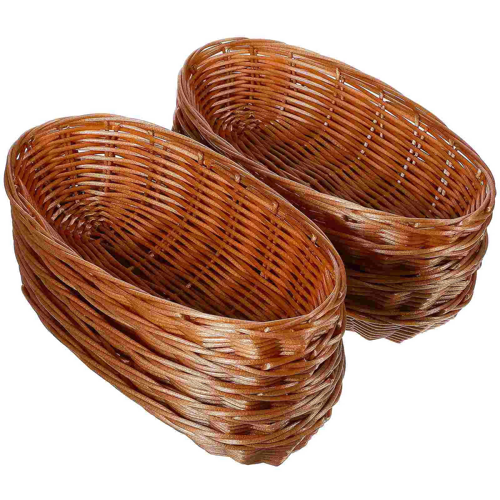

10 Pcs Bread Bowl Fruit Basket Baskets Proofing Counter Plastic Rattan Bowls Serving Weave Snacks