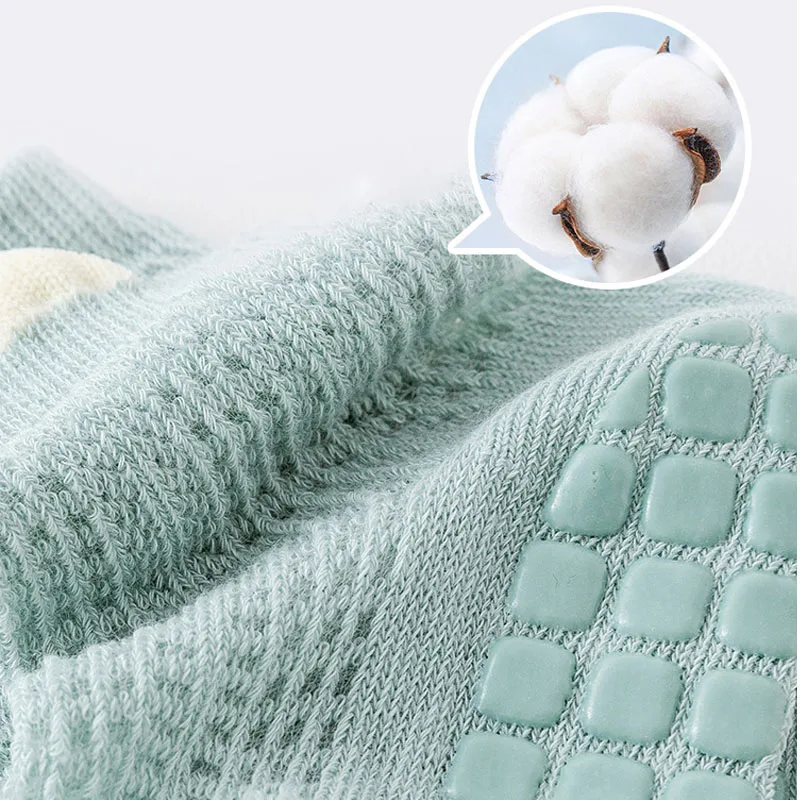 3pairs Kids Summer Cute Thin Combed Cotton Mesh Baby Socks Non slip Floor Socks Breathable Ankle Short Tube for Toddler Boy Girl