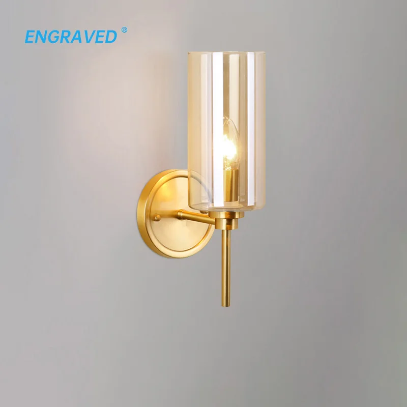 

Artfan Morden Wall Lamp Luxury Simple Designer Bed Room Dining Room Study Room Glass Crystal All Copper
