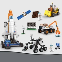 moc military space station astronautmars rover small particle building block model educational brick set childrens toys gifes