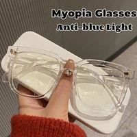 women classic oversized frame reading glasses unisex anti blue light short sighted myopia glasses luxury computer eyewear