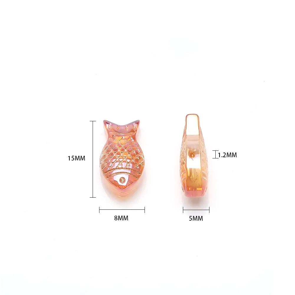 w kształcie złotej rybki 8 x 15 mm Niezamontowane szklane kryształy do samodzielnego tworzenia biżuterii Niebinding Luźne kor...