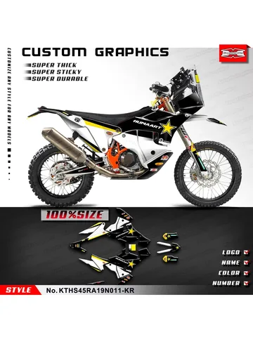 Комплект наклеек KUNGFU GRAPHICS Racing Graphics для KTM Husqvarna Rally 450 2019 2020 2021 2022 2023 2024, KTHS45RA19N011-KR