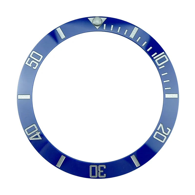 

New 38mm High Quality Blue/silver Platinum Letters Ceramic Bezel Insert For Sub Style Divers Men's Watches Replace Accessories