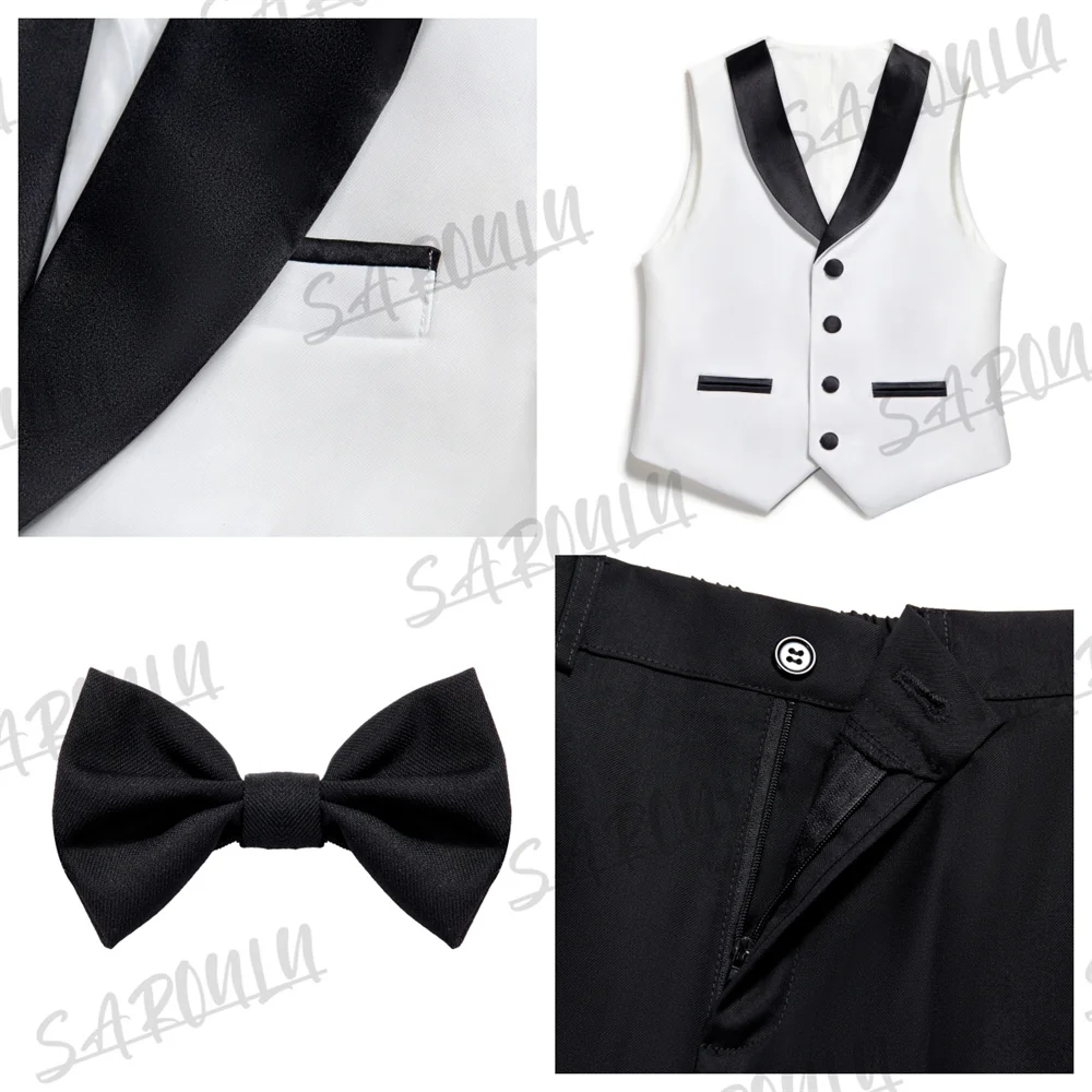 Элегантный Белый Костюм Для Мальчиков В Британском Стиле — Классическое Пальто