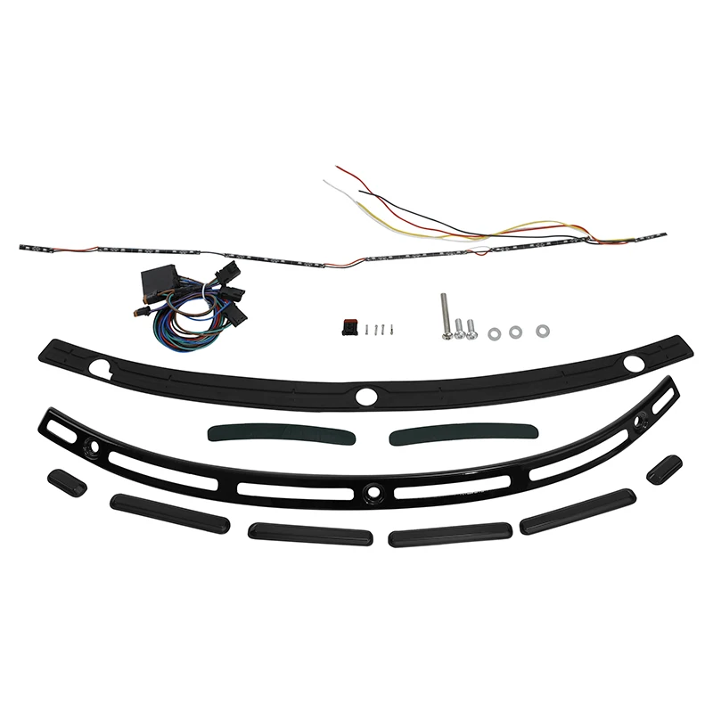 Мотоциклетная черная/хромированная отделка ветрового стекла с