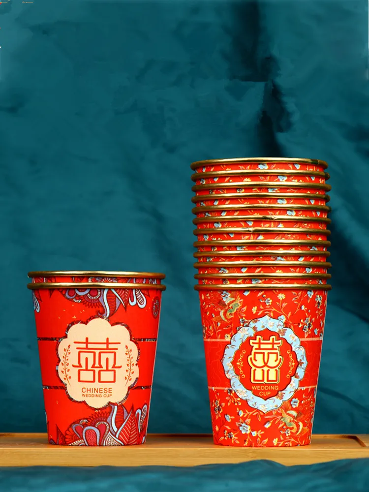 

100pcs/pack Wedding Gold Foil Paper Cups Disposable Cups Wedding Supplies Wedding Decoration