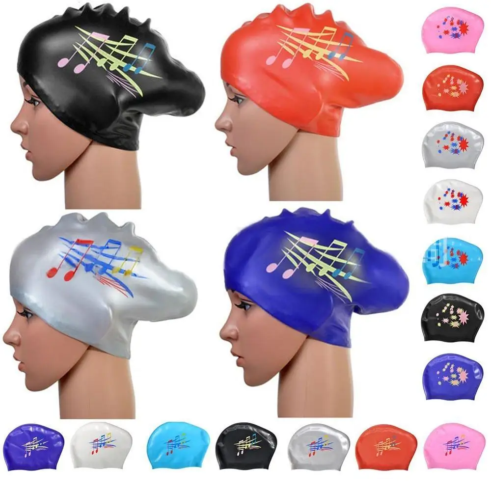 

Long hair Swimming Cap for Women Extra Large Rubber Silicone Waterproof Girls Swim Pool Hat Equipment Professional Diving Caps
