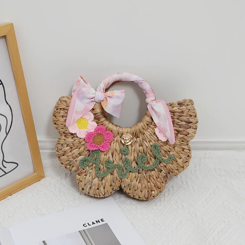 Соломенная Сумка с цветочным рисунком новый дизайн портативная тайская плетеная