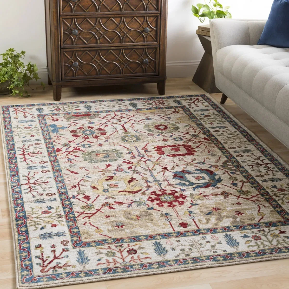 

Nordic Ethnic Style Retro Coffee Table Carpet Turkish Country Living Room Bedroom Floor Mat American Pattern Printing Lounge Rug