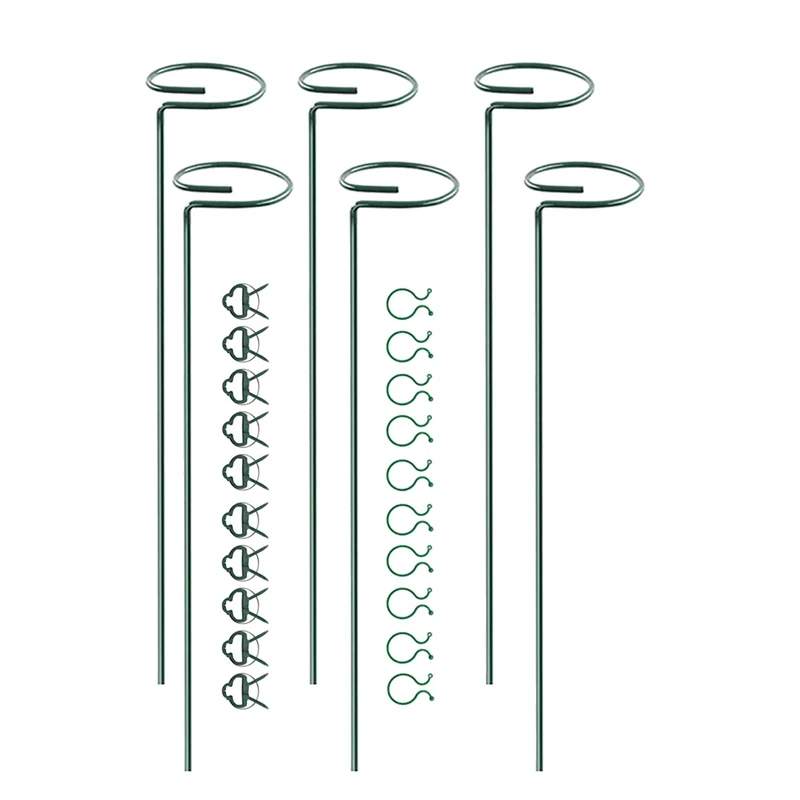 

6Pack 15.8in Plant Support Stakes,Garden Plant Stakes,Single Stem Plant Support for Amaryllis,Orchid,Lily,Rose,Tomatoes