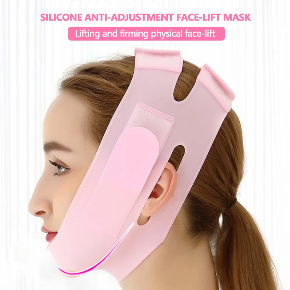 

Silicone Facial Thin Face Mask Slimming Bandage Skin Care Belt Shape And Lift Reduce Double Chin Face Mask Face Thining Band