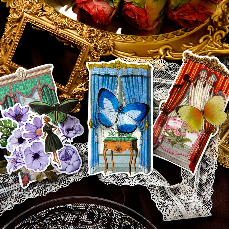 12 листов наклейка рамка занавеска на окна коллаж DIY ручное украшение занавески