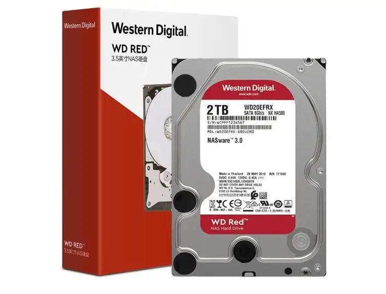 

WD Red Disk Plus 2TB SATA6Gb/s 64M Network Storage (NAS) Hard Drive Vertical (WD20EFRX)