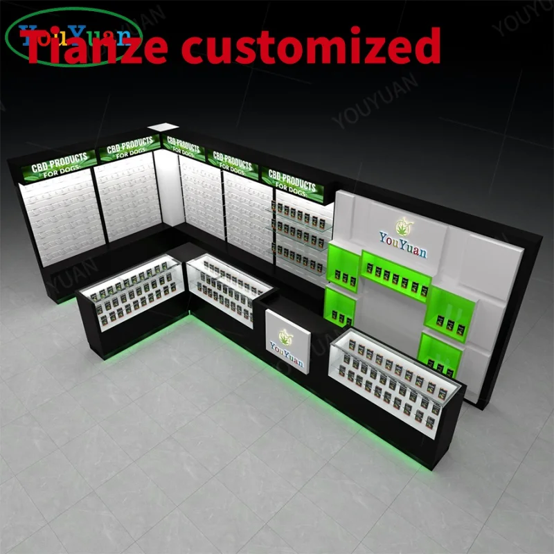 (Под заказ) горячая Распродажа 2025 стеклянный дисплей дымового магазина поддержка