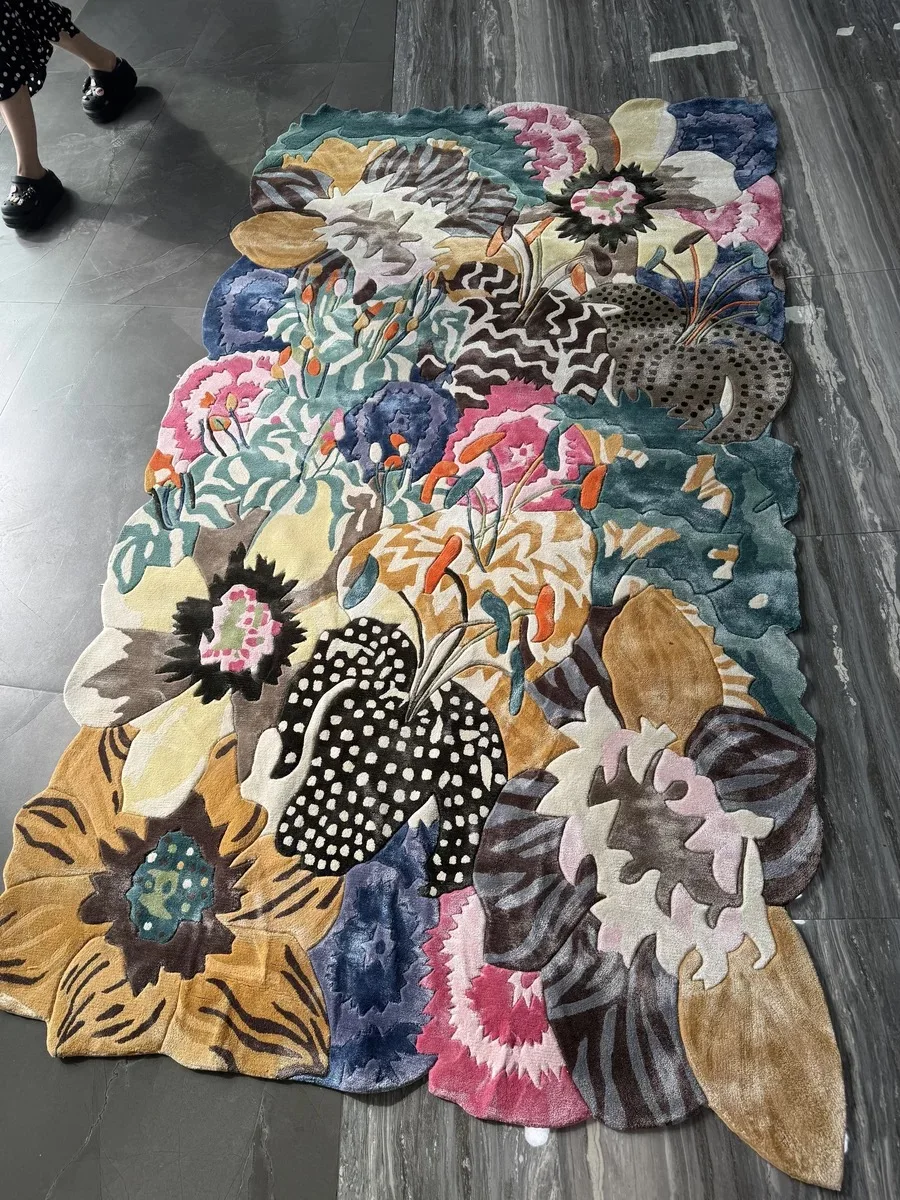 Alfombra redonda dibujos animados arcoíris dormitorio alfombrilla antideslizante área cabecera felpa suave alfombra juego