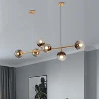 vintage chandelier brass for living room dining black art decoration minimalism chandelier restaurant home ball glass lamp