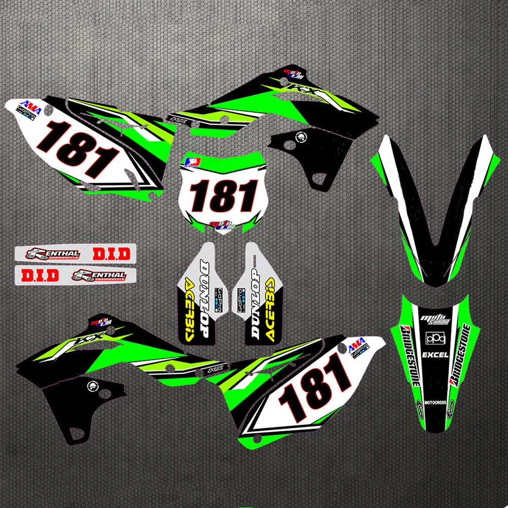 Наклейки с номером и именем на заказ наклейки графические фоны наборы для Kawasaki