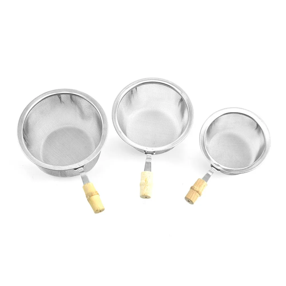 Ситечко для заваривания чая из нержавеющей стали с деревянной ручкой