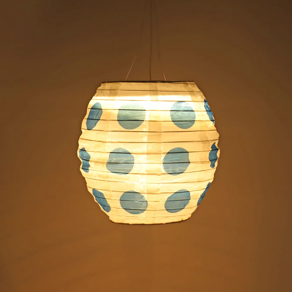 

Solar Lantern Waterproof Nylon LED Round Fairy Lights Decorative Hanging for Party Festival Supplies Outdoor Decoration Lamp21cm