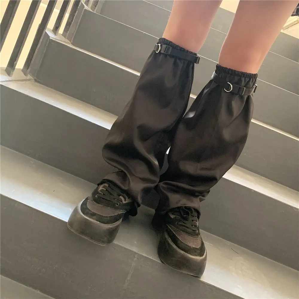Punk Leg Warmers Black Gothic Socks Japanese JK Lolita Harajuku Y2k Hot Girl Leg Set Long Punk Cool Socks Thigh Accessries
