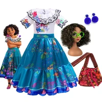 encanto disney charm costume princess dress mirabel madrigal cosplay dresses summer girl kids dress vestido for birthday party