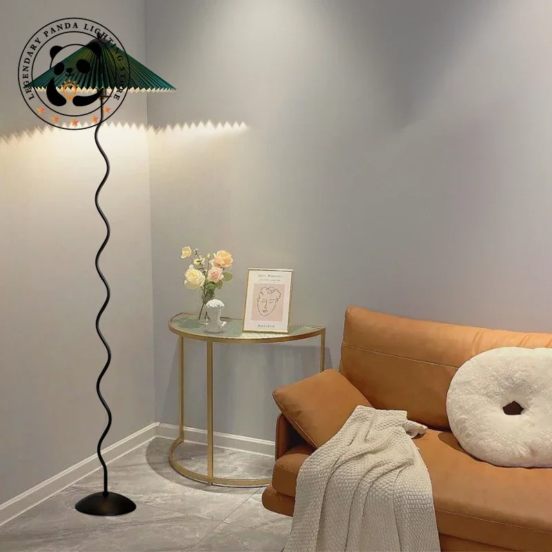 Скандинавская Минималистичная Напольная Лампа плиссированный тканевый абажур