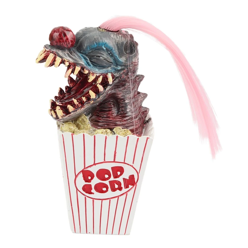 

Popcorn Evil Clown Figurine Halloween Ghost Craft Ornament Scary Ghost Face Christmas Halloween Decor