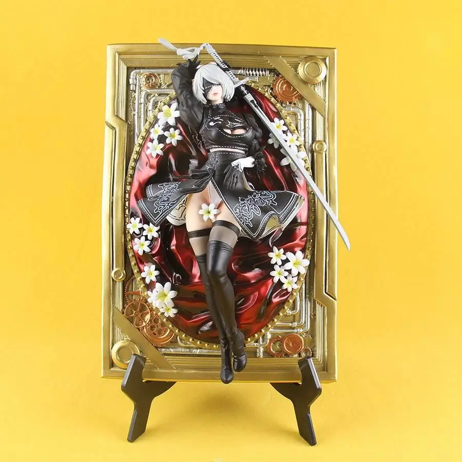 

32cm NEW NieR Automata Anime Figure HUNTER 2b YoRHa No.2 Type B Photo Frame Action Figure PVC Model Toys Collection Doll Gift