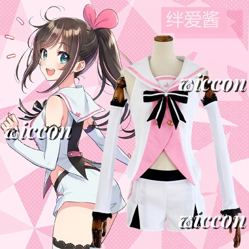 VTuber YouTuber Virtual Idol Kizuna AI Channel Косплей Костюм Парик Сексуальная Женщина Аниме Топ