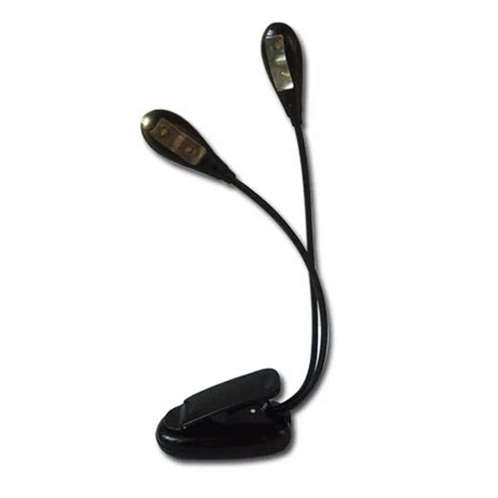 

Clip Reading Double Lamp Night Desk Computer Work Study Light USB Bed Headboard Table Hose 4 LED