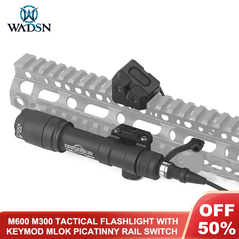

WADSN Tactical Flashlight Surefir M300 M600 M600C Airsoft Rifle Gun Weapon Light With Keymod Mlok Picatinny Rail Pressure Switch