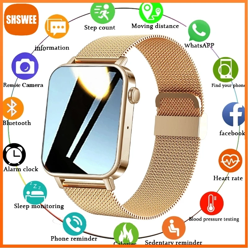 

For Xiaomi Huawei 2022 New Smart Watch Woman Fashion Bluetooth Call Sports Multifunction Heart Rate Monitoring Smartwatch+Box
