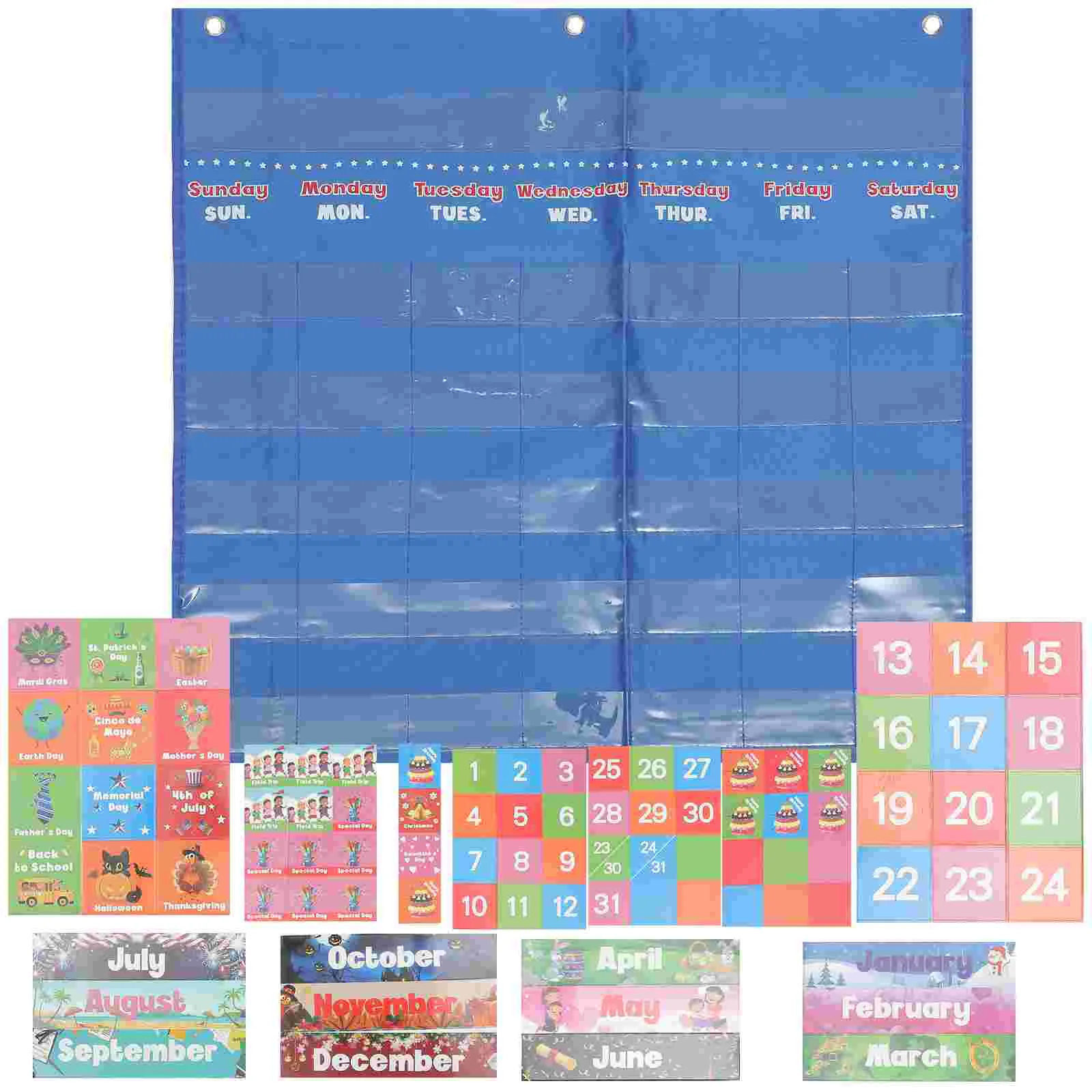

Toys Toddler Supplies Adorable Wall Calendar Classroom Teaching Nylon Hanging Office