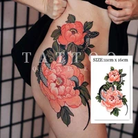 large fashion sexy lady waist flower tattoo sticker disposable lasting waterproof fake tattoo tatuajes temporales