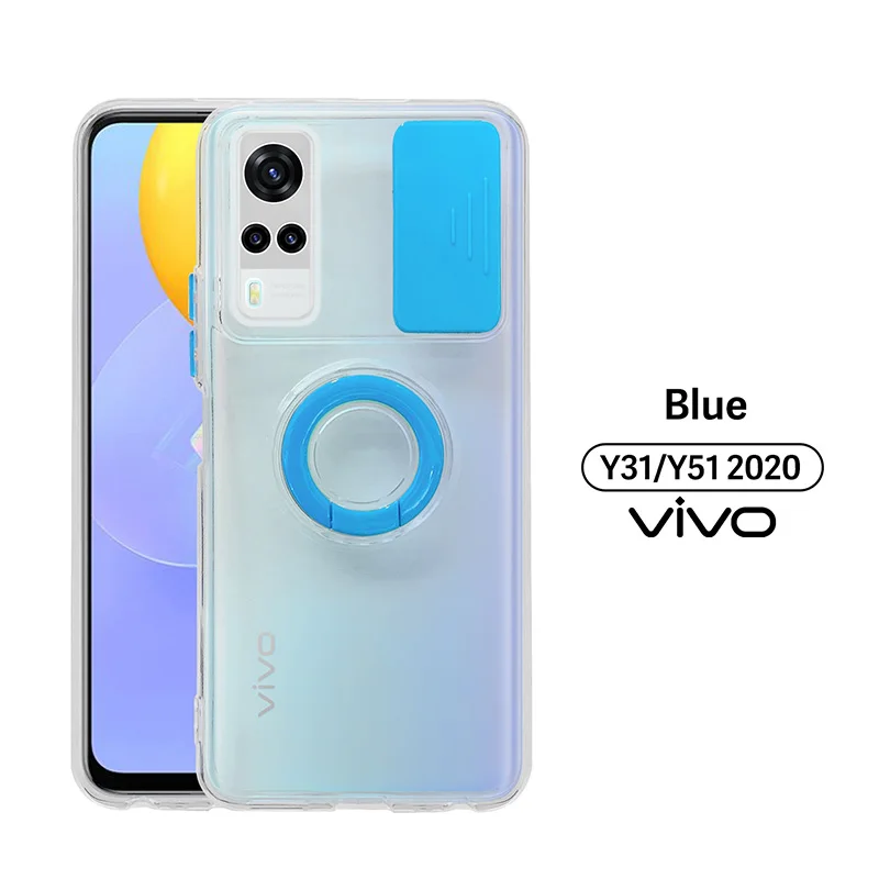 

Transparent Silicone Case For Y51 Y31 2020 Y50 Y30 Y91C Y93 Y91 Y90 Y12S Y20i Y20 Y11 Y17 Y15 Y12 Ring Holder Push Window Cover