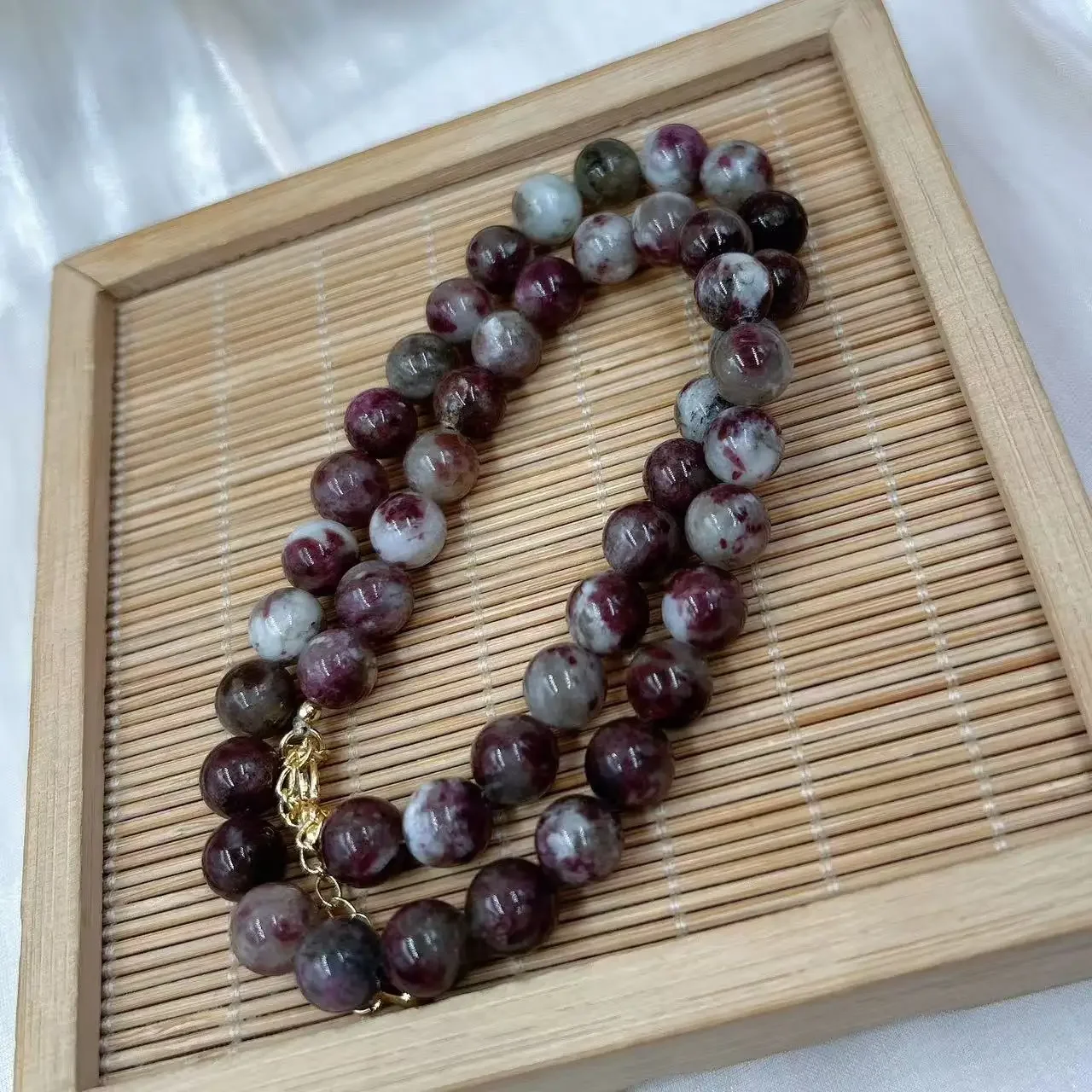 8 мм 4 круглый натуральный камень сливовый турмалин кварцевый браслет ожерелье