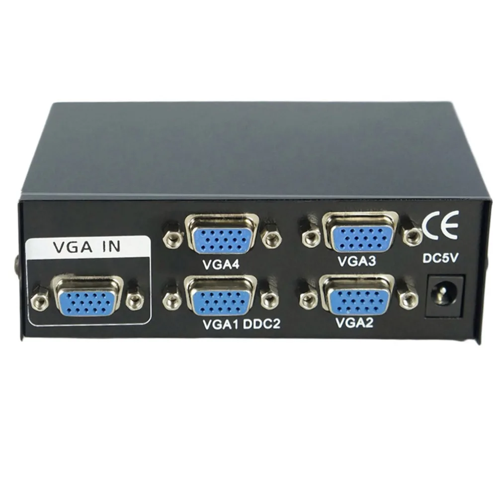 Фото 4*1 HD VGA-переключатель, усилитель сигнала, разветвитель, 4-портовый видеокоммутатор VGA SVGA, широкий экран, 1 в 4 выхода для монитора, проектора №2