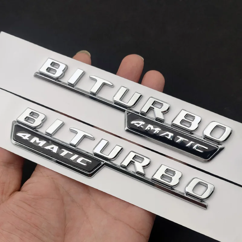 

3D ABS Black Chrome Car Letters Rear Trunk Badge Sticker C43 BITURBO 4MATIC Emblem For Mercedes C43 AMG W205 W204 Accessories