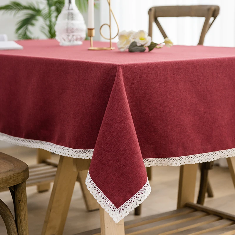 

prostokątny stół jadalnyNowoczesny bawełniany i lniany obrus w jednolitym kolorze sala konferencyjna tkanina biurowa