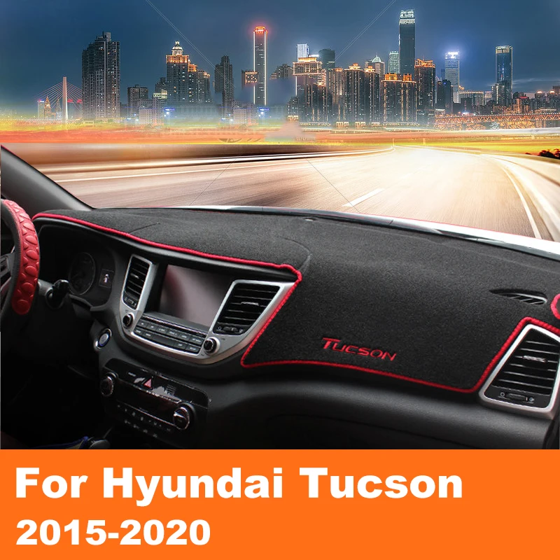 Чехол для приборной панели автомобиля For Hyundai Tucson TL 2015-2018 2019 2020 LHD с подкладкой от солнца, ковриком и аксессуарами для интерьера.