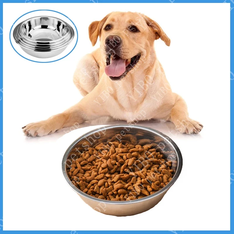 Большая емкость миска для собак из нержавеющей стали 304 кормления домашних