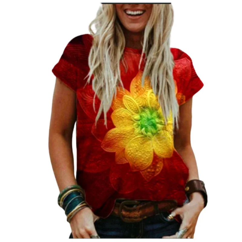 

Summer Clothes T-shirt For Women 3d Custom Women Tshirts 2021 New Casual Streetwear Short Sleeve Loose Tops Oversized Tee Top