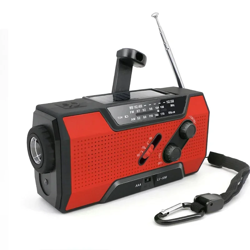 Аварийный радиоприемник AM FM USB ручная зарядка на солнечной батарее портативная